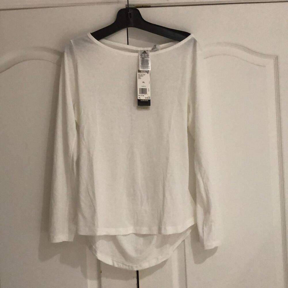Adidas white long sleeve open back t xl NWT